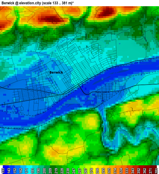 Berwick elevation map