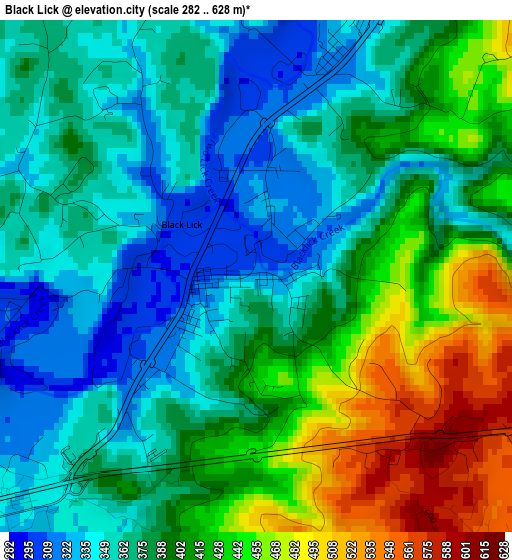 Black Lick elevation map