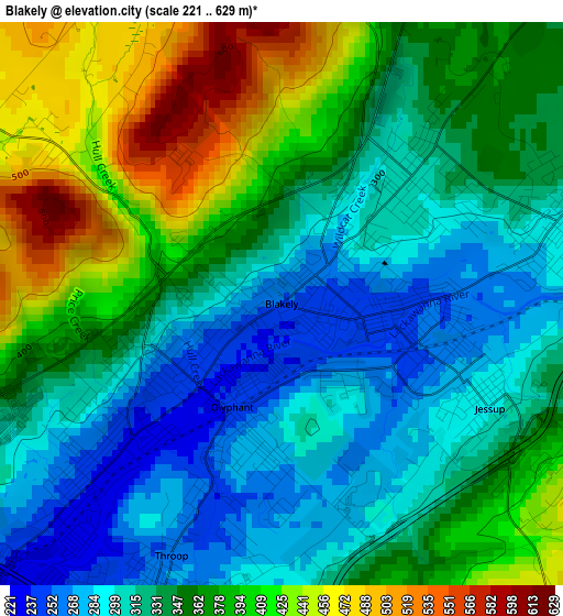 Blakely elevation map