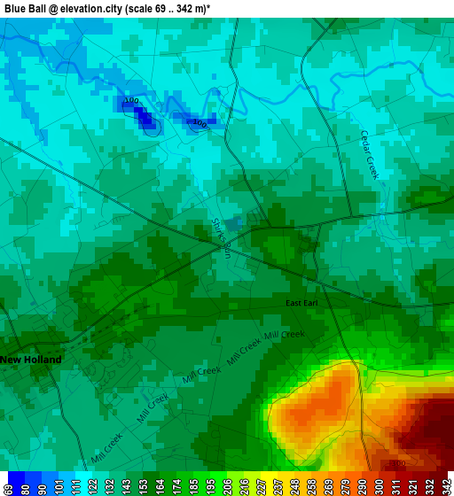 Blue Ball elevation map