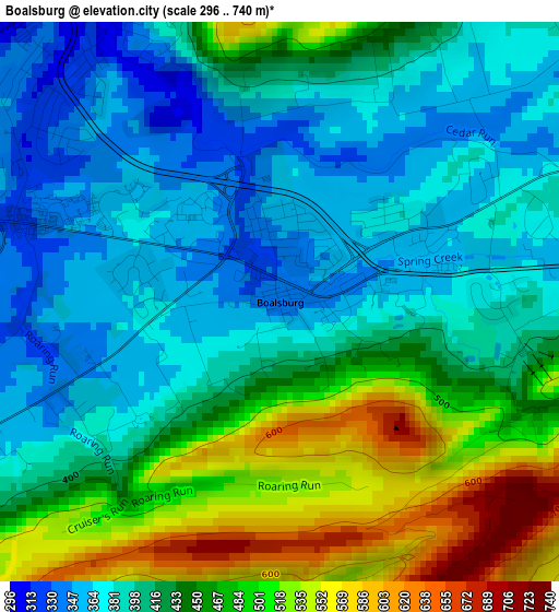 Boalsburg elevation map