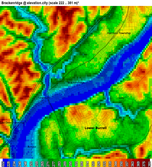 Brackenridge elevation map