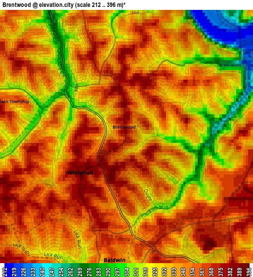 Brentwood elevation map