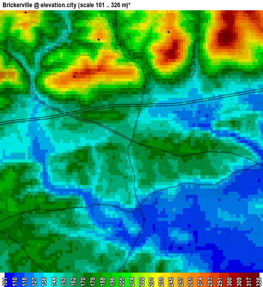 Brickerville elevation map