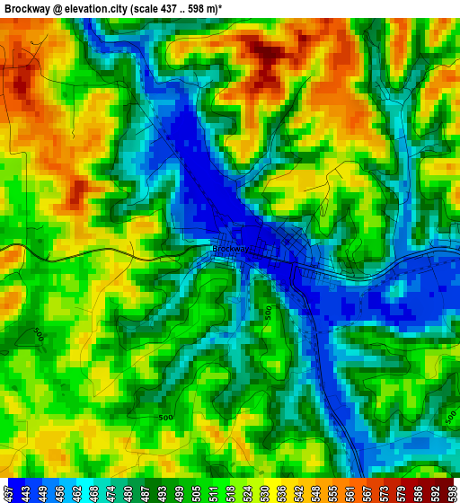 Brockway elevation map