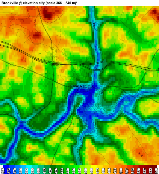 Brookville elevation map