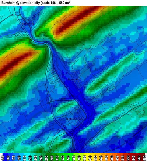 Burnham elevation map