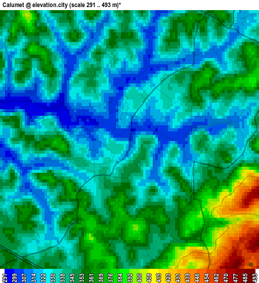 Calumet elevation map