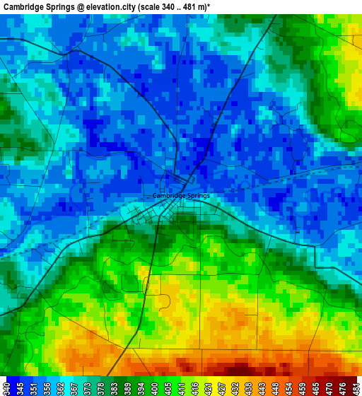 Cambridge Springs elevation map