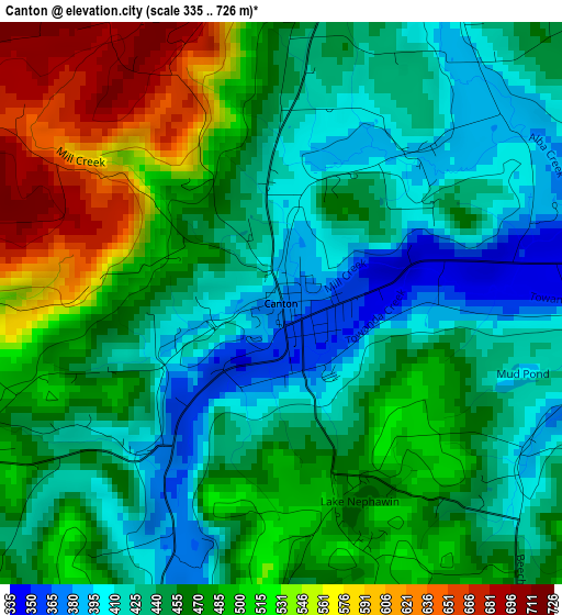 Canton elevation map