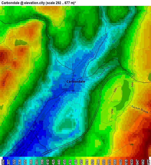 Carbondale elevation map