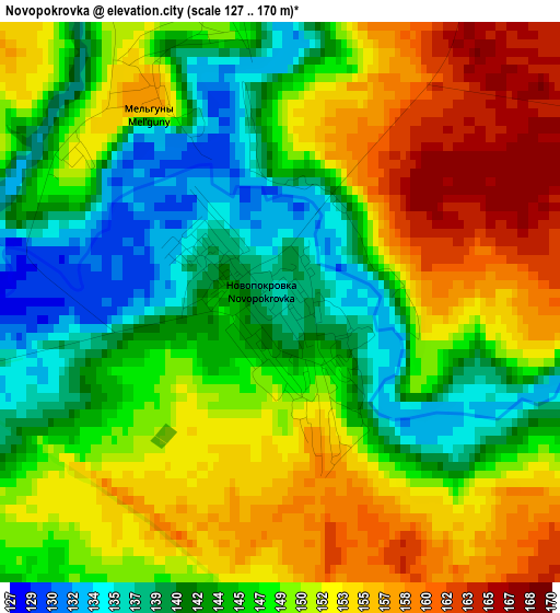 Novopokrovka elevation map