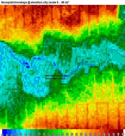 Novoplatnirovskaya elevation map