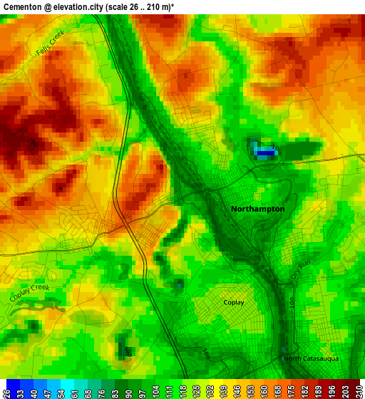 Cementon elevation map