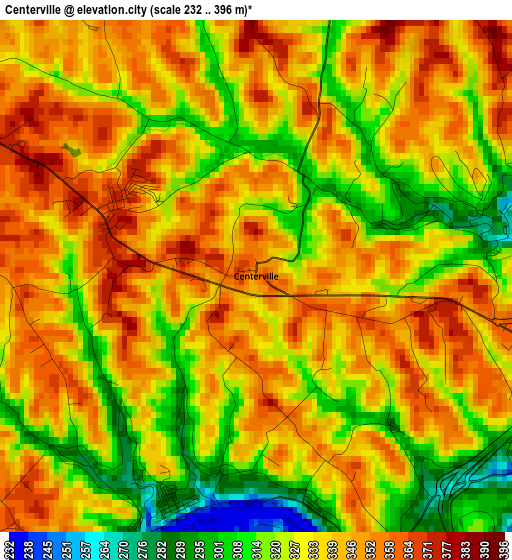 Centerville elevation map