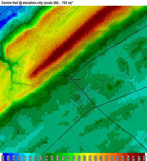 Centre Hall elevation map