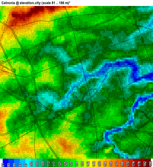 Cetronia elevation map