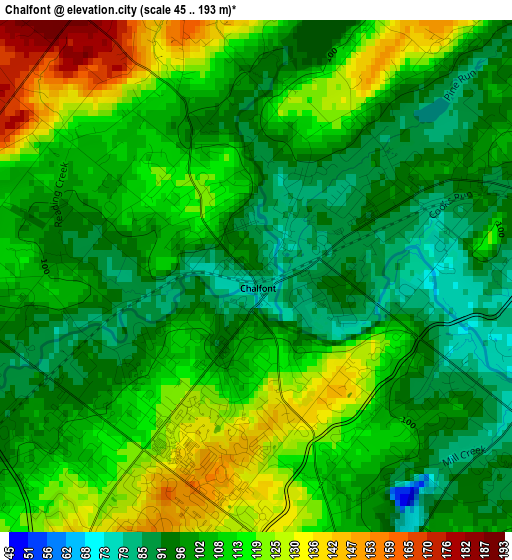 Chalfont elevation map