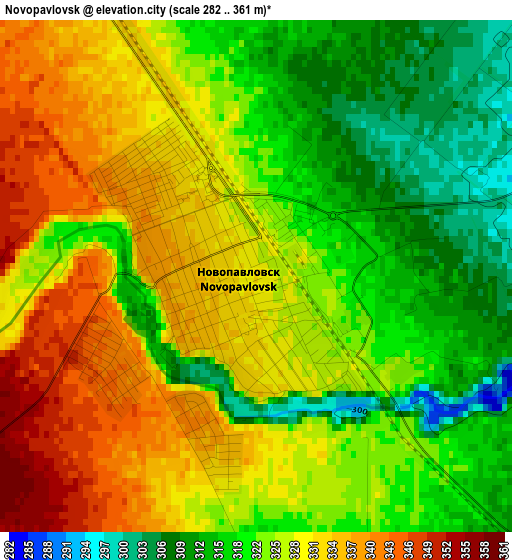 Novopavlovsk elevation map