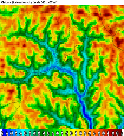 Chicora elevation map