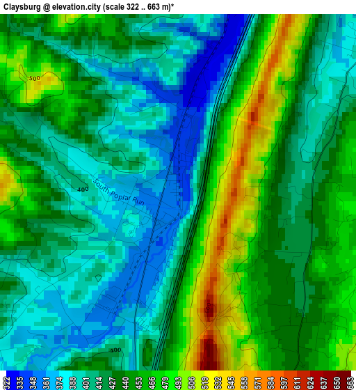 Claysburg elevation map