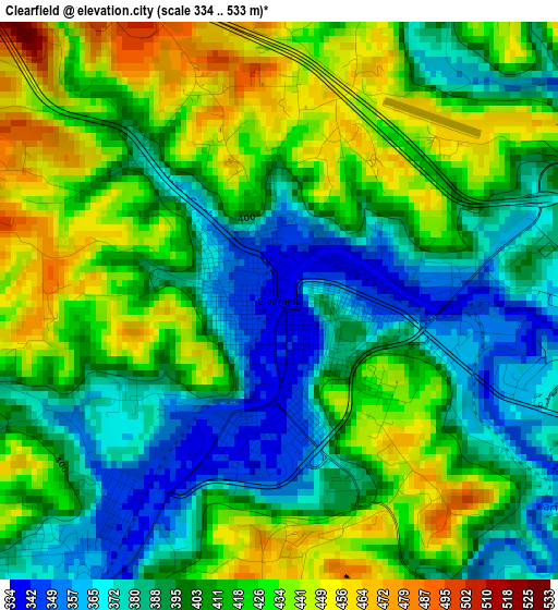 Clearfield elevation map