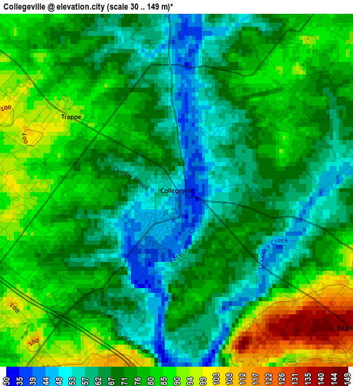 Collegeville elevation map