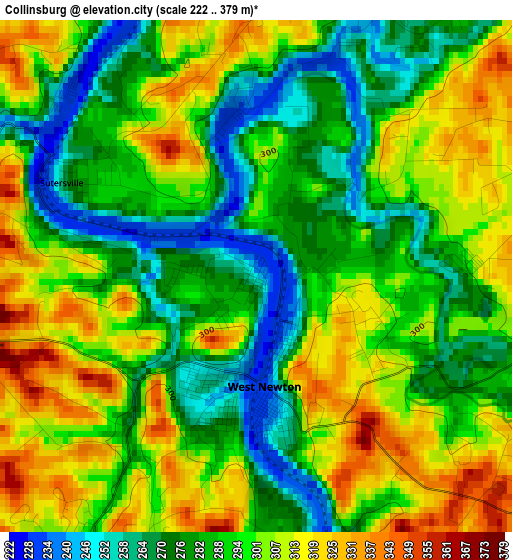 Collinsburg elevation map