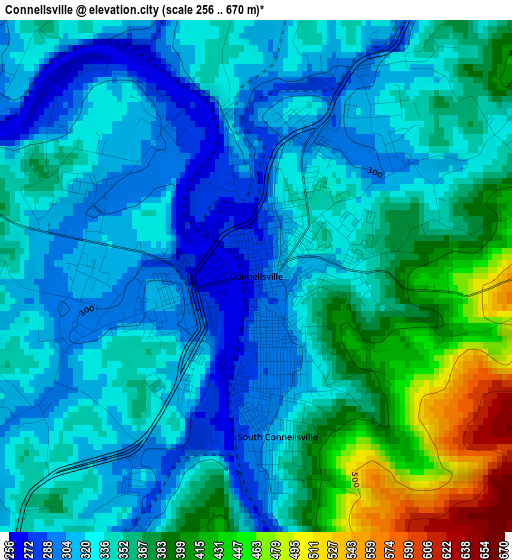 Connellsville elevation map