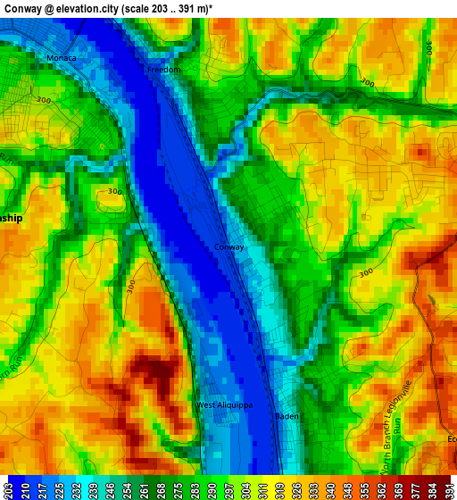 Conway elevation map