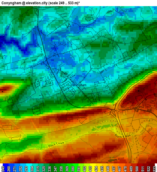 Conyngham elevation map