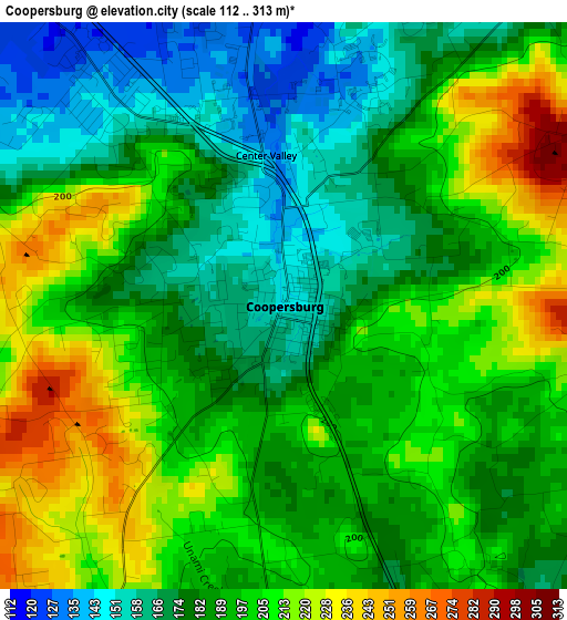 Coopersburg elevation map