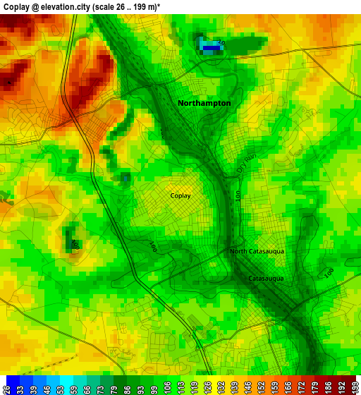 Coplay elevation map