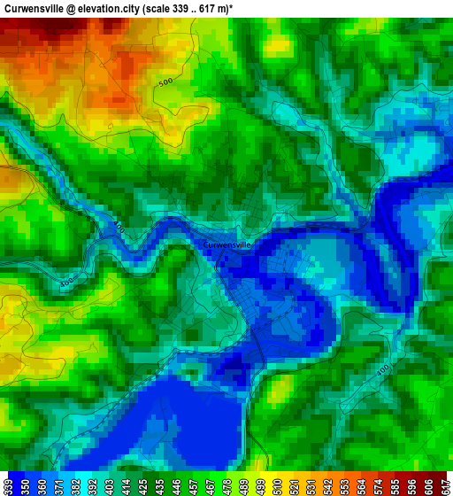 Curwensville elevation map