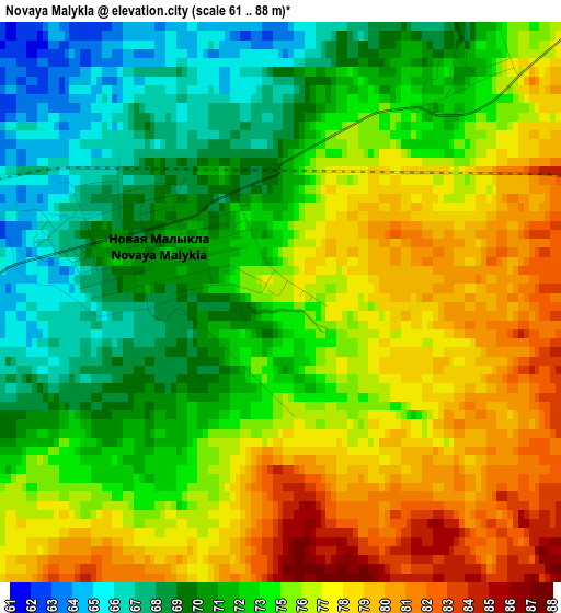 Novaya Malykla elevation map