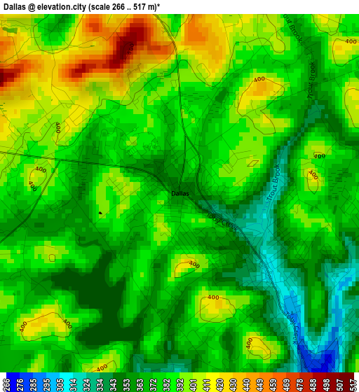 Dallas elevation map