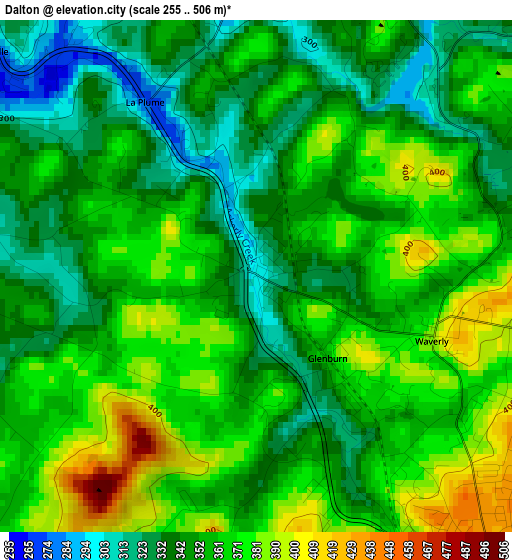 Dalton elevation map