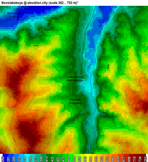 Novolakskoye elevation map