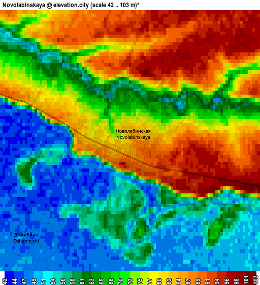 Novolabinskaya elevation map