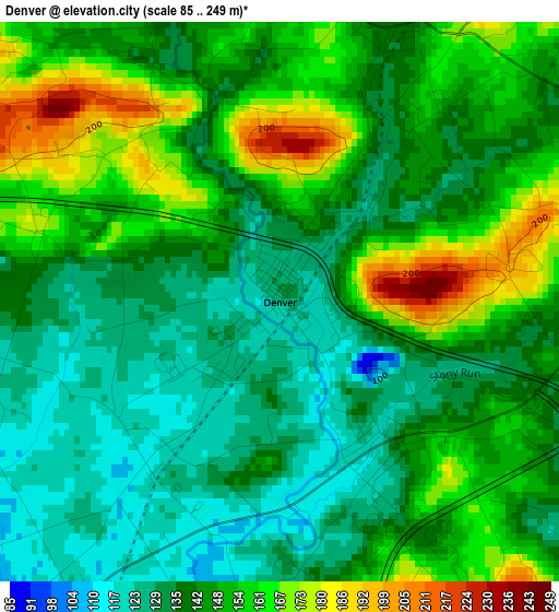 Denver elevation map