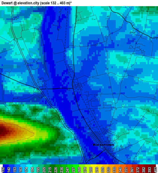 Dewart elevation map