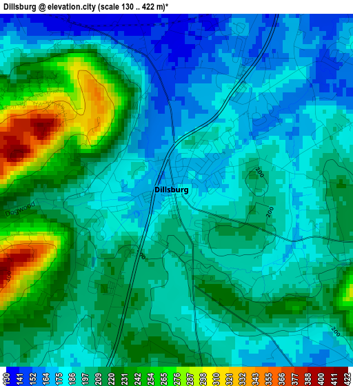 Dillsburg elevation map