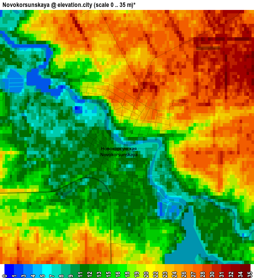 Novokorsunskaya elevation map