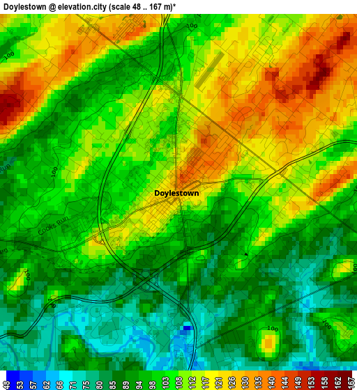 Doylestown elevation map