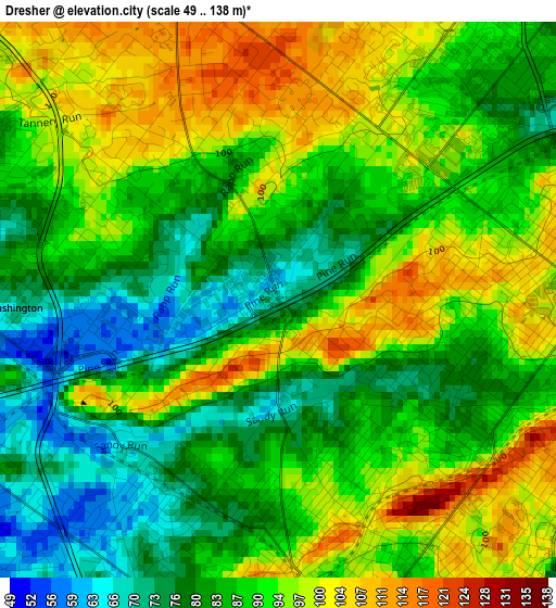 Dresher elevation map