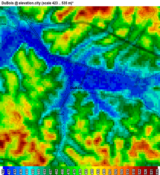 DuBois elevation map