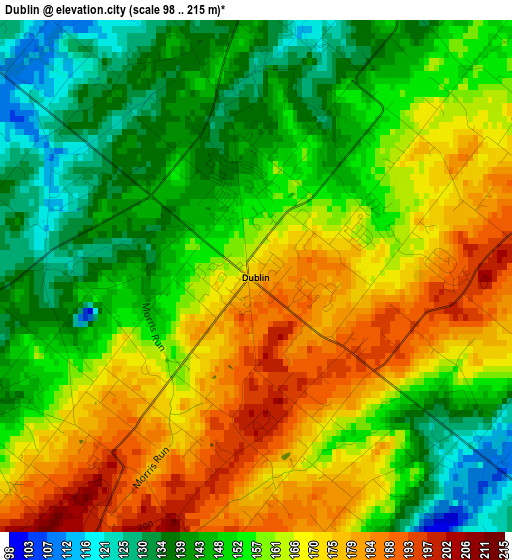 Dublin elevation map