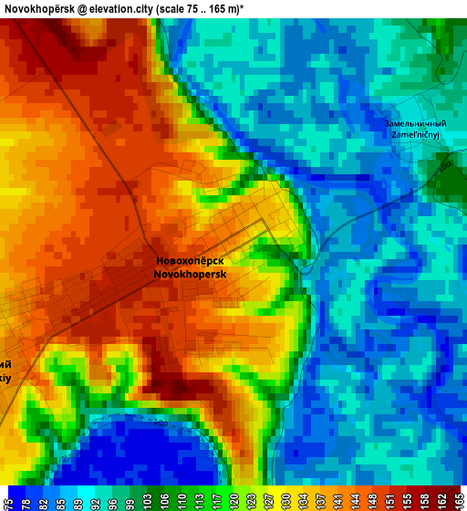 Novokhopërsk elevation map