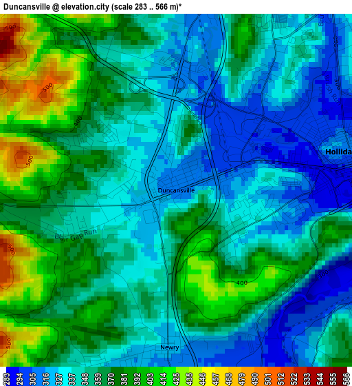 Duncansville elevation map