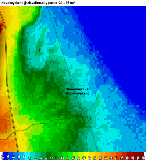 Novokayakent elevation map